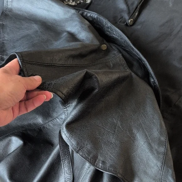 LeatherBiker Trench Coat